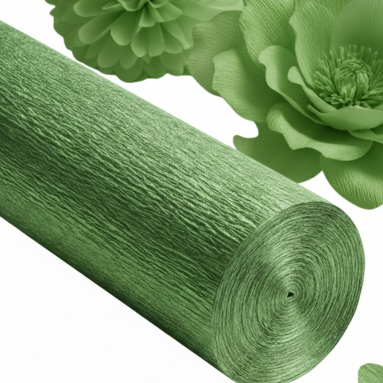 Krepina Włoska 804 Metalizowany Zielony 50x250