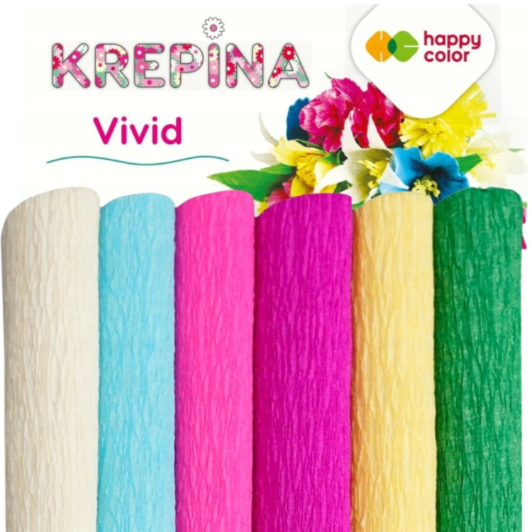 Krepina FLORYSTYCZNA 25x100 Vivid
