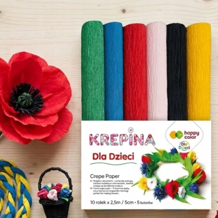 Krepina Marszczona MIX COLORFUL  25x100