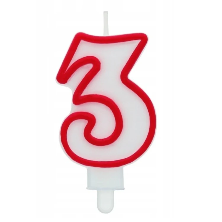 Świeczka urodzinowa "3" 7cm cyfra Penword