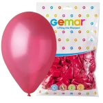Balony Metaliczne Czerwone Perłowe GEMAR '5' 100 szt. 