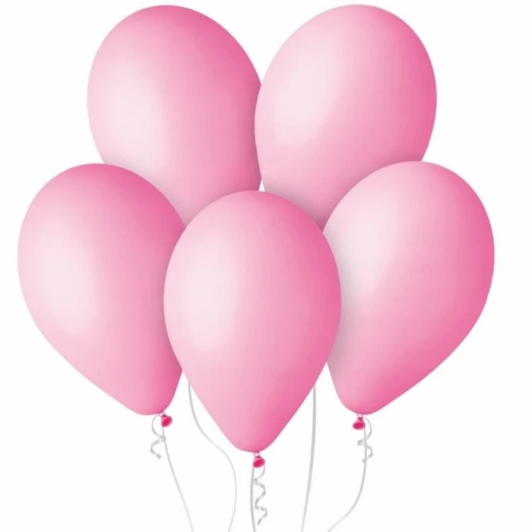 Balony metaliczne perłowe JASNE RÓŻOWE '5'