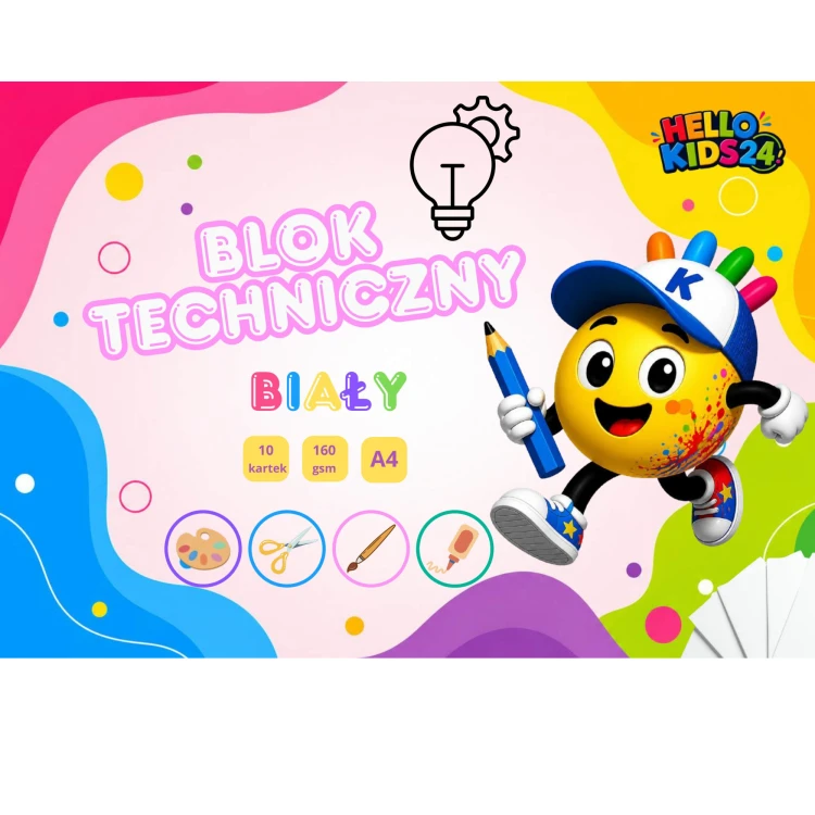 Blok Techniczny Biały A4 10 Kartek 160g HelloKids.png
