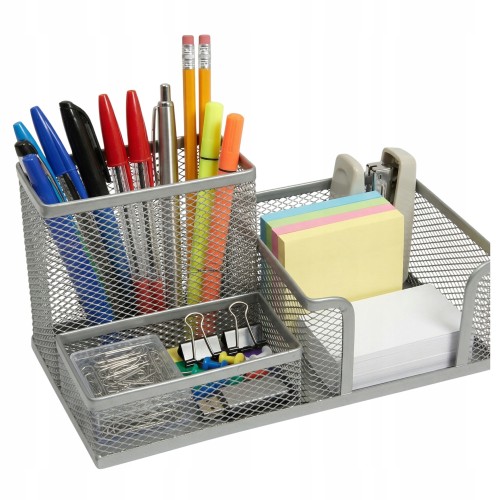 przybornik-na-biurko-na-dlugopisy-karteczki-3-przegrody-organizer-srebrny-1